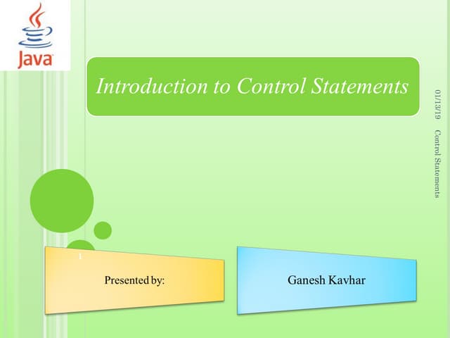 Control statements in java programmng
