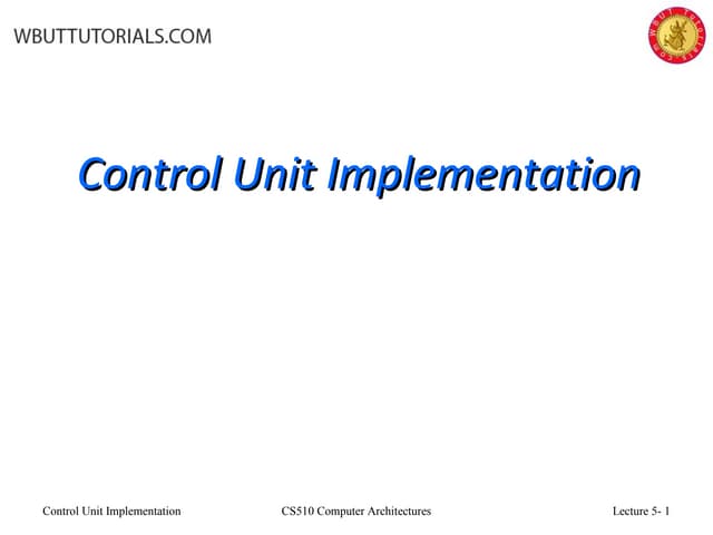 Control unit-implementation