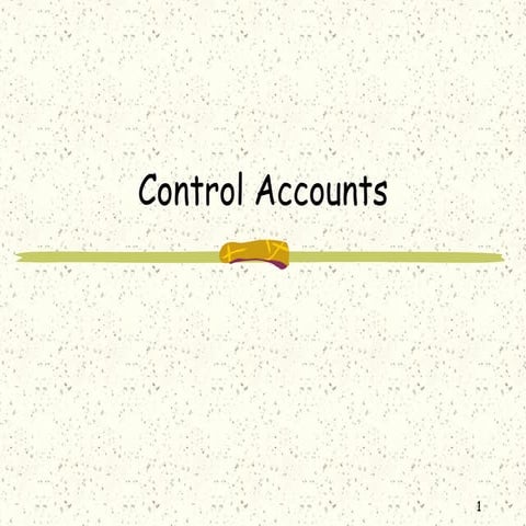 The Principle of Control Accounts in Accounting