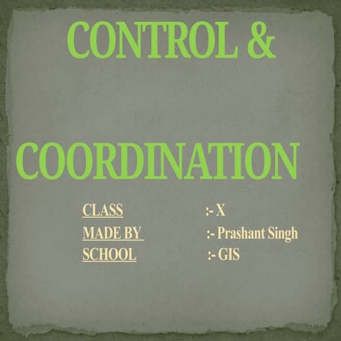 Control And Coordination class 10th science
