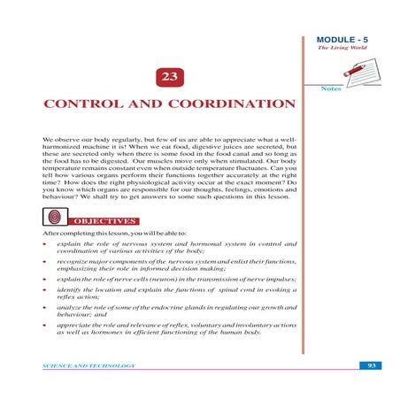 Control and coordination