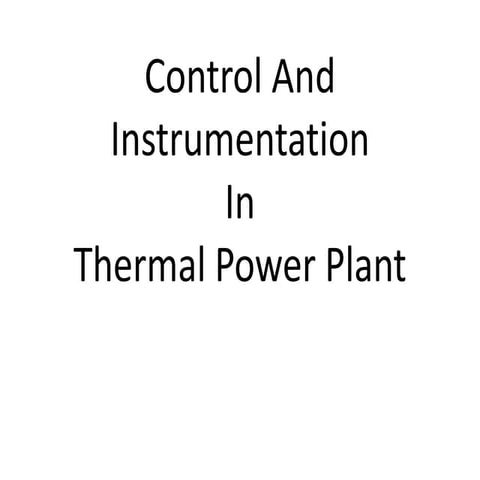 Control and instrumentation