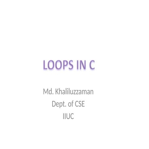 Control Structures and Looping Basics Understanding Control Flow and Loops Co...