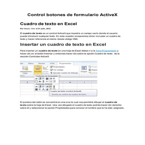 Control botones del Active X