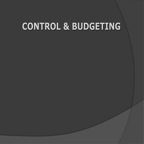Control & budgeting