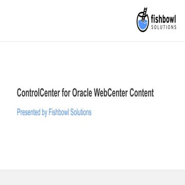 ControlCenter for Oracle WebCenter Content: Controlled Document Management on...
