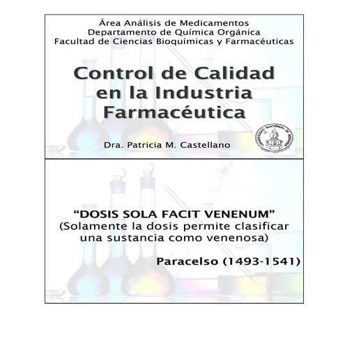 Control de calidad en la industria farmaceutica ppt | PDF