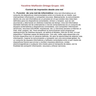 Control de impresión desde una red