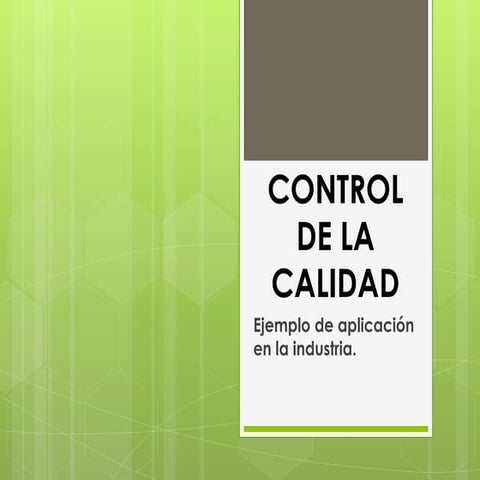 Control de la calidad exposición | PPTX