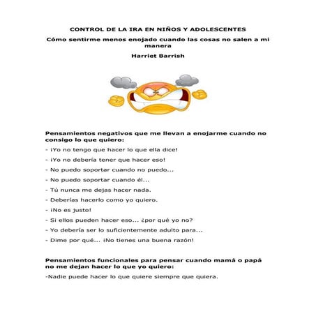 Control de la ira en niños y adolescentes | DOCX