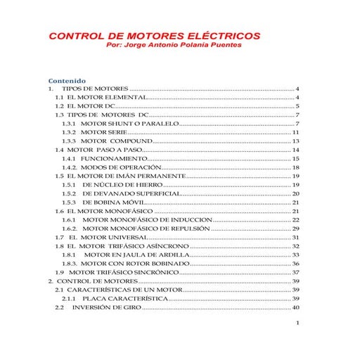 Control de motores eléctricos | PDF