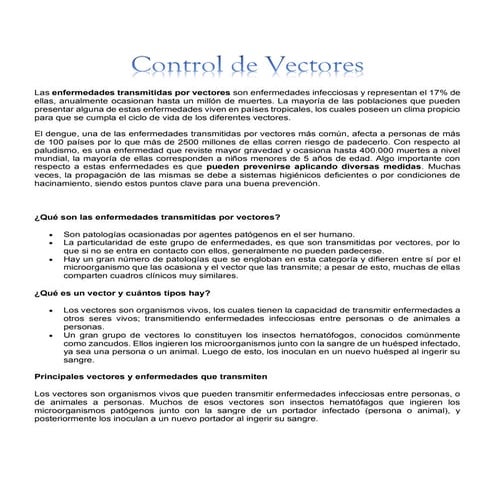 Control de vectores | PDF