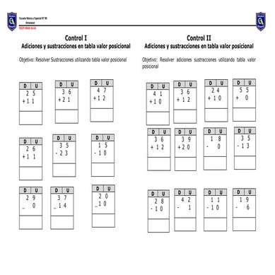 Evaluación suma y resta con reserva | DOCX