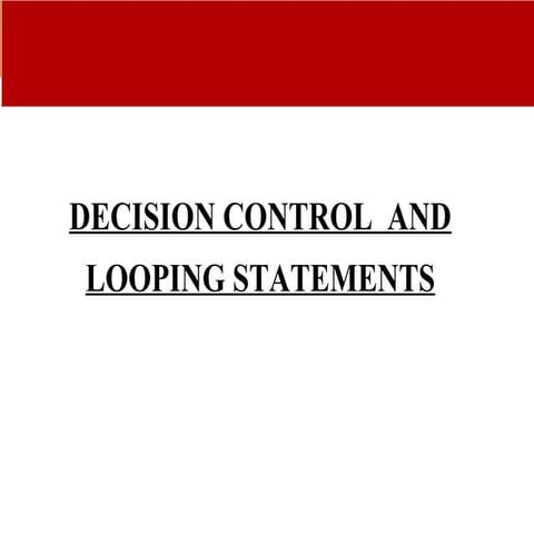 Control flow stataements