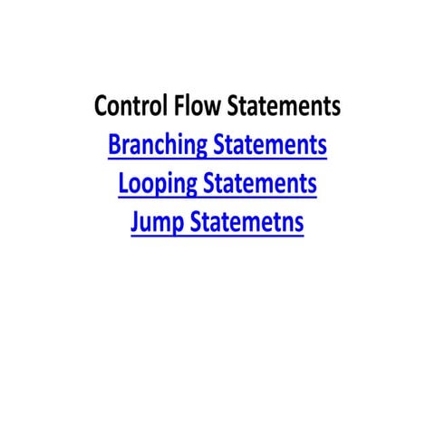 Control flow statements in java | PPTX | Programming Languages | Computing