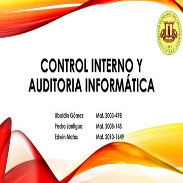 Control interno y auditoria informática