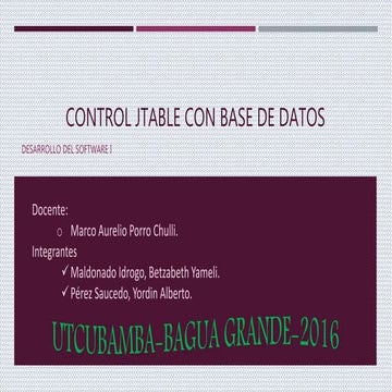 Control jtable con base de datos