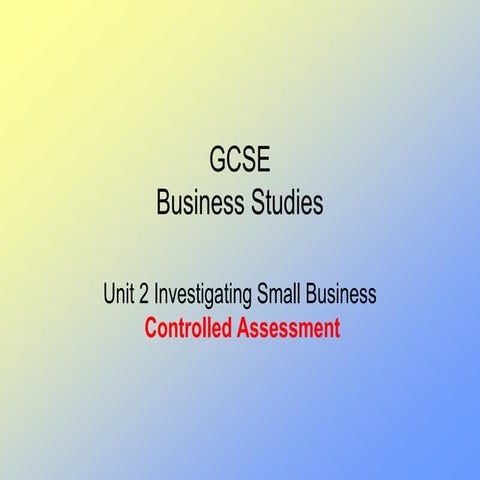 Controlled assessment-presentation