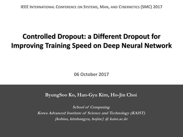 Controlled dropout: a different dropout for improving training speed on deep ...