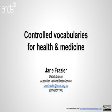 Controlled vocabularies for health & medicine