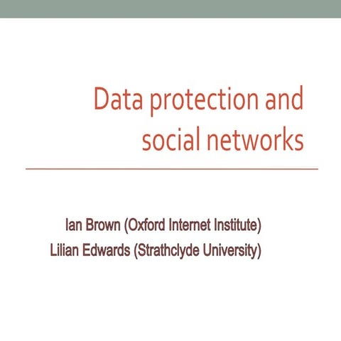 Data protection and social networks