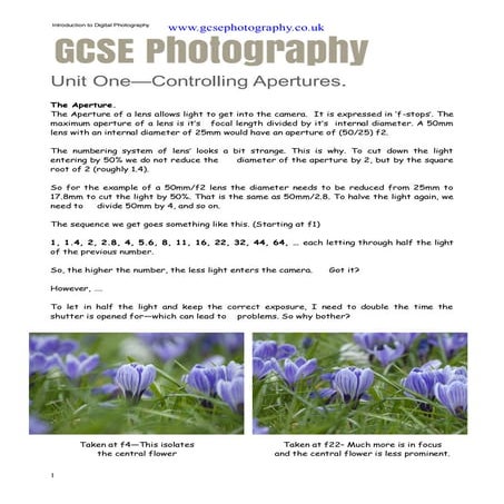 Controlling apertures for tes