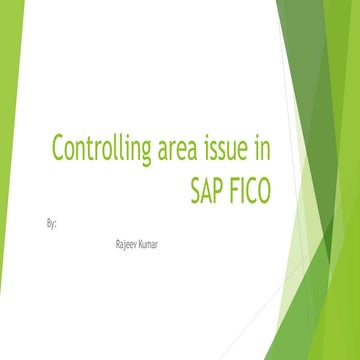 Controlling area issue in sap fico