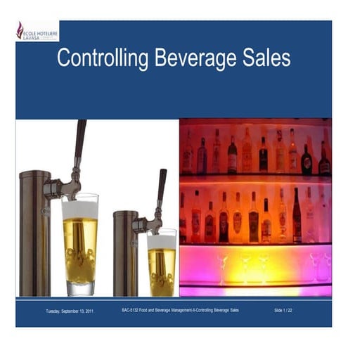 Controlling beverage sales