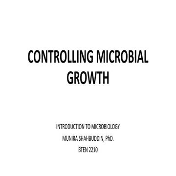 Controlling microbial growth in vitro
