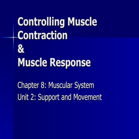 Controlling muscle contraction