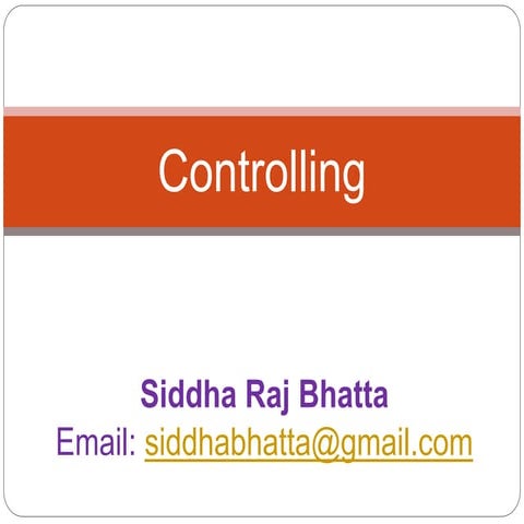 Controlling Functon in Management 