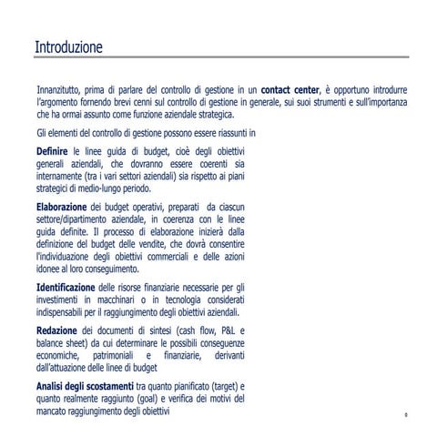 Controllo di gestione per call center