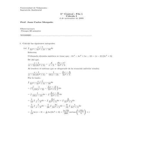 Control N5 Calculo I Iam2009 ..Pauta