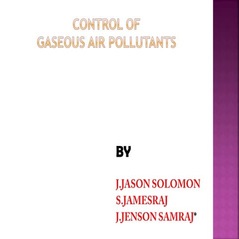 Control of air pollutants