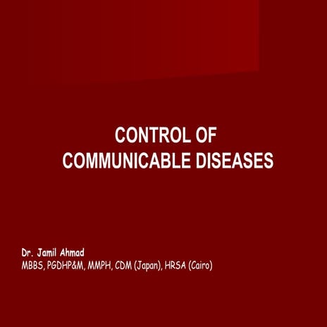 Control of communicable diseases dr jamil
