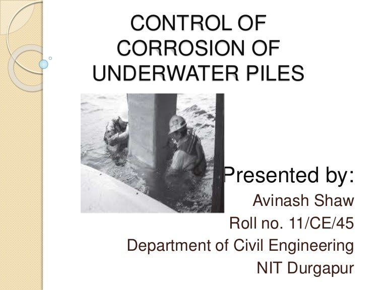 Control of corrosion of underwater piles