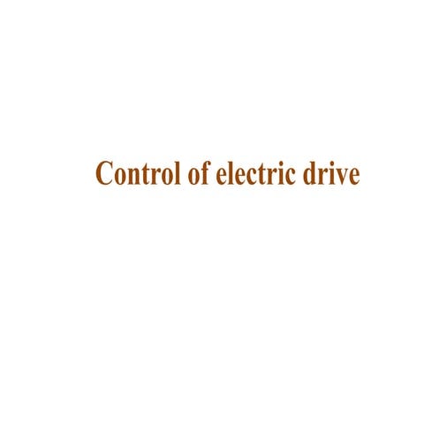 Control of electric drive