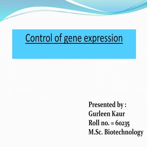 Control of gene expression