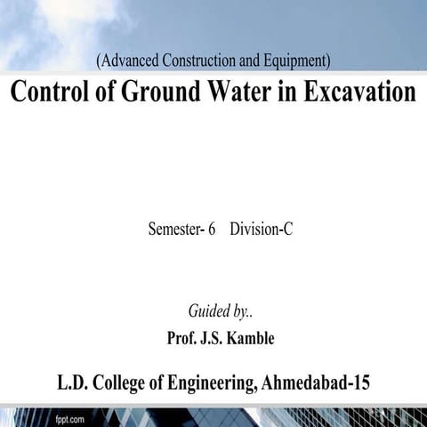 Control of ground water in excavation 