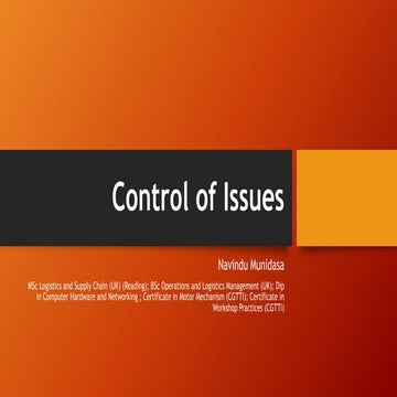 Control of Issues | PPT