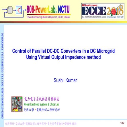 Control of parallel dc dc converters in a dc microgrid