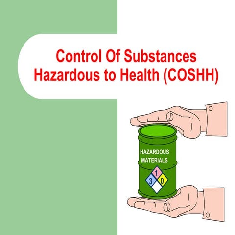 Control Of Substances Hazardous to Health (COSHH) HSE Presentation HSE Format...