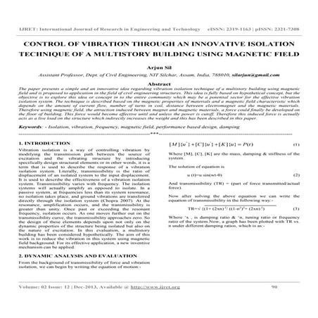 Control of vibration through an innovative isolation