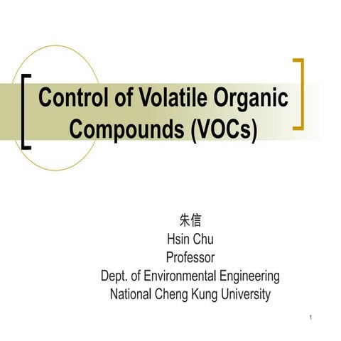 Control of Volatile Organic Compounds (VOCs) - with example ...