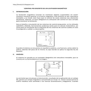 Control PID de un levitador magnético