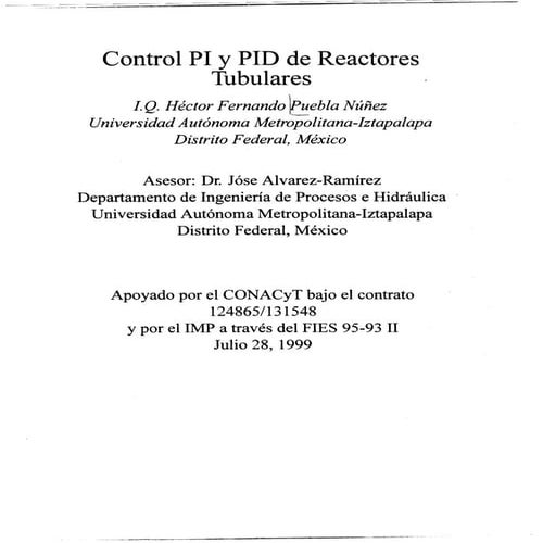 Control pid reactores pftr | PDF