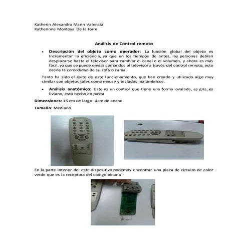 Análisis Control remoto
