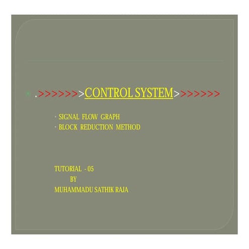 Control system tutorial-05 | PPT