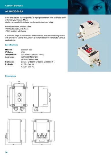 Control Stations - Hazardous Area - Technor AC1WD/DE8BA 
