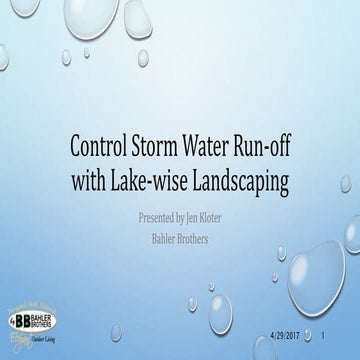 Control storm water run off with lake-wise landscaping | PPTX